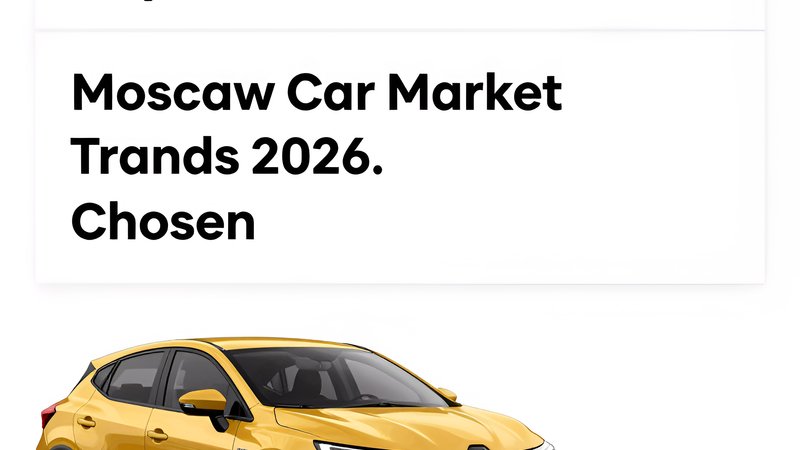 Современная иллюстрация трендов автомобильного рынка Москвы 2026 года для сайта по продаже новых Renault