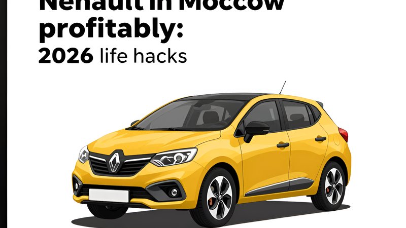 Современная иллюстрация к статье о выгодной покупке нового автомобиля Renault в Москве в 2026 году